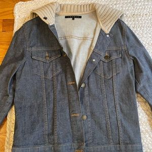 Theory Jean Jacket with attached Sweater Collar and cuffs
